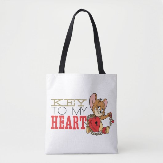 Jerry Mouse "Key to My Heart"-Valentijn Tote Bag (Voorkant)