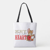 Jerry Mouse "Key to My Heart"-Valentijn Tote Bag (Achterkant)