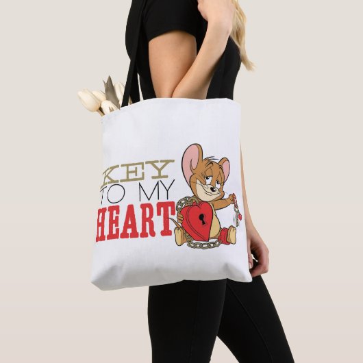 Jerry Mouse "Key to My Heart"-Valentijn Tote Bag (Dichtbij)