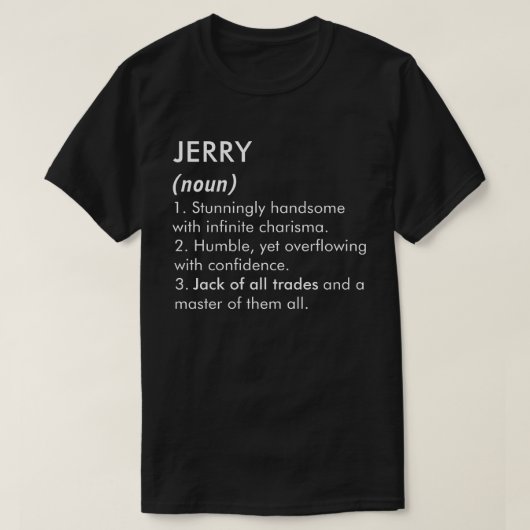 Jerry naam, Bewerkbare naam, Aangepaste naam T-shirt (Design voorkant)