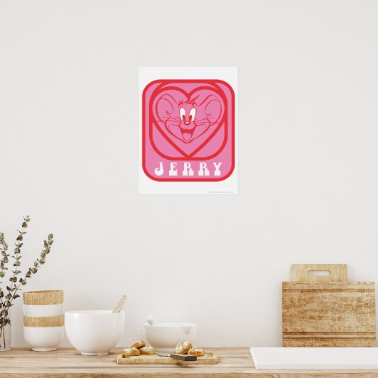 Jerry Pink Hearts Poster (Keuken)