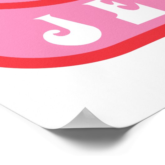 Jerry Pink Hearts Poster (Hoek)