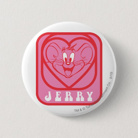 Jerry Pink Hearts Ronde Button 5,7 Cm (Voorkant)