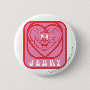 Jerry Pink Hearts Ronde Button 5,7 Cm