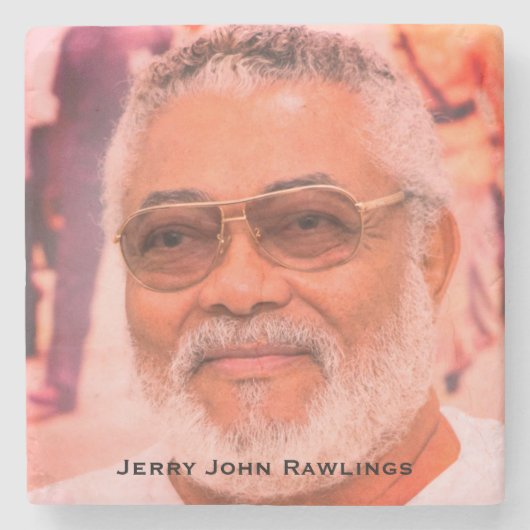 Jerry Rawlings, J.J. Rawlings, Ghanees President Stenen Onderzetter (Voorkant)