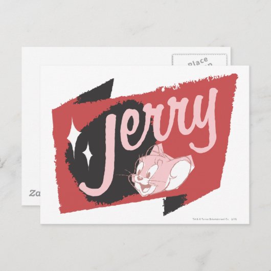 Jerry Red en Black Logo Briefkaart (Voorkant / Achterkant)