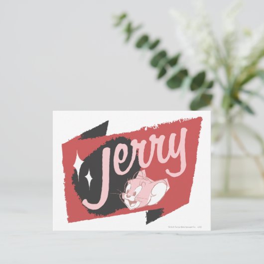 Jerry Red en Black Logo Briefkaart (Staand voorkant)