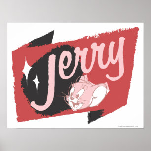 Jerry Red en Black Logo Poster