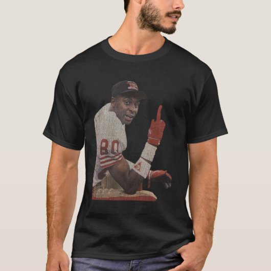 Jerry Rice Flipping The Bird San Fransisco T-shirt (Voorkant)
