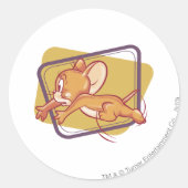 Jerry Running Scared Ronde Sticker (Voorkant)
