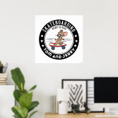 Jerry Skateboarding - klaar om te rijden Poster (Thuiskantoor)