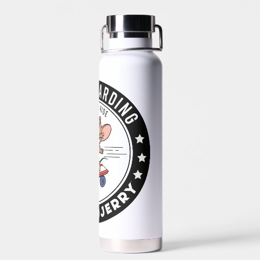 Jerry Skateboarding - klaar om te rijden Waterfles (Achterkant)