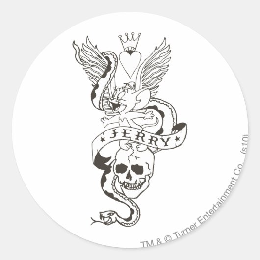 Jerry Twisted Tattoo 1 Ronde Sticker (Voorkant)