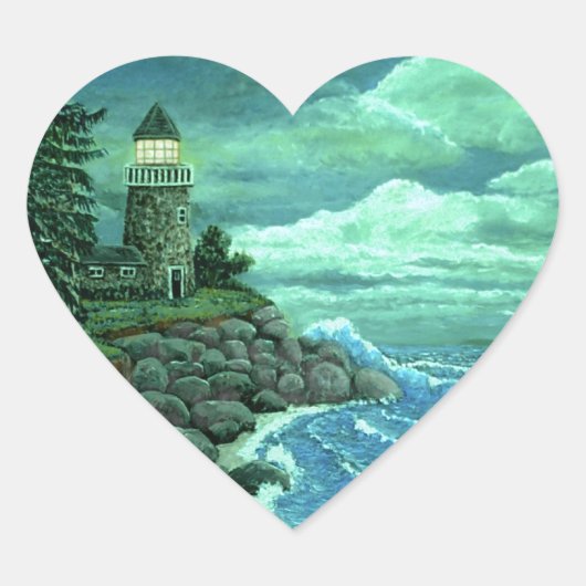 JERRYS LIGHTHOUSE by Ave from ArtRave Hart Sticker (Voorkant)