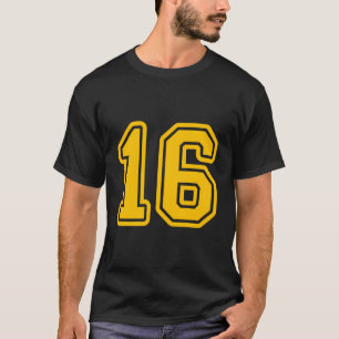 Jersey #16 Gouden Gele Sport Team Jersey Nummer T-shirt