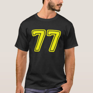 Jersey 77 Gele Sport Team Jersey Nummer 77 T SH T-shirt