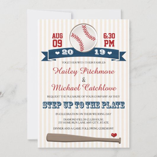 Jersey Baseball Thlekte Wedding Invitations Kaart (Voorkant)