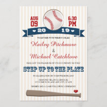 Jersey Baseball Thlekte Wedding Invitations