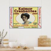 Jersey Belle Eatmor Cranberries Brand Label Poster (Keuken)