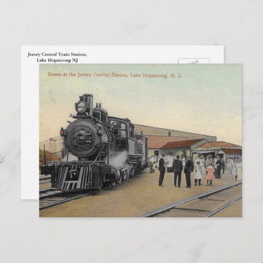 Jersey Centraal treinstation, Lake Hopatcong NJ Briefkaart (Voorkant / Achterkant)