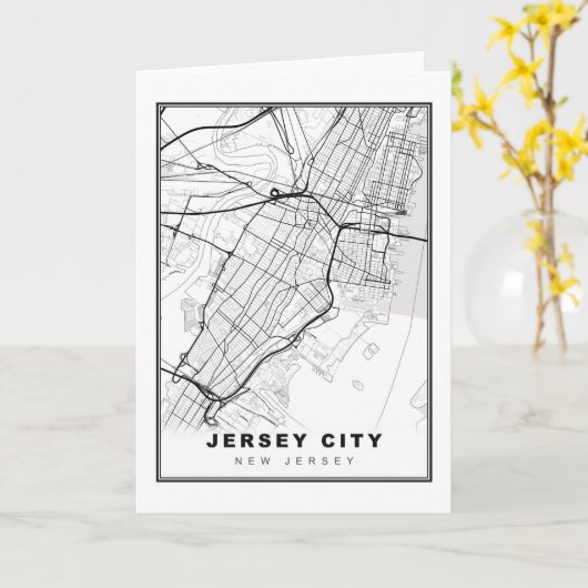 Jersey City Map Kaart (Gele Bloem)