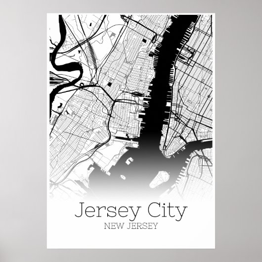 Jersey City Map - New Jersey - City Map Poster (Voorkant)