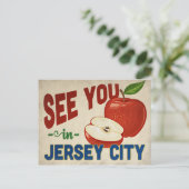 Jersey City New Jersey Apple - Vintage Travel Briefkaart (Staand voorkant)