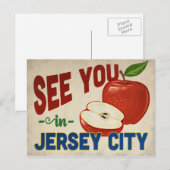 Jersey City New Jersey Apple - Vintage Travel Briefkaart (Voorkant / Achterkant)