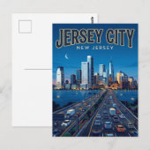 Jersey City New Jersey Briefkaart (Voorkant / Achterkant)