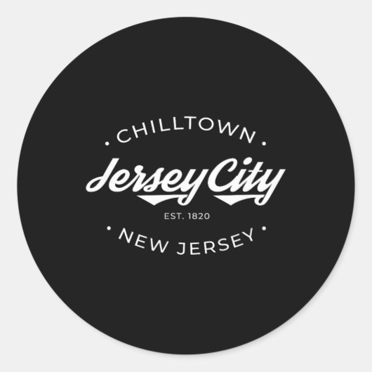 Jersey City New Jersey Chilltown - Black - Small - Ronde Sticker (Voorkant)
