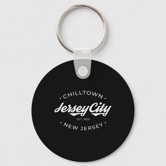 Jersey City New Jersey Chilltown - Black - Small - Sleutelhanger (Voorkant)