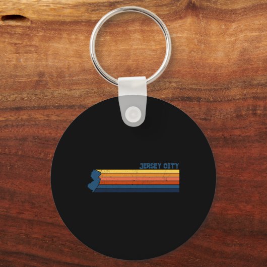 Jersey City New Jersey City Retro  Sleutelhanger (Voorkant)