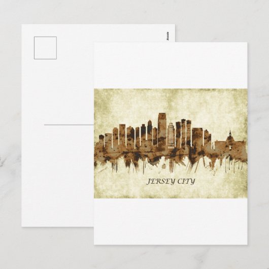 Jersey City New Jersey Cityscape Feestdagenkaart (Voorkant / Achterkant)