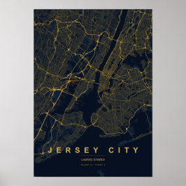 Jersey City New Jersey gestileerde kaartprint Poster