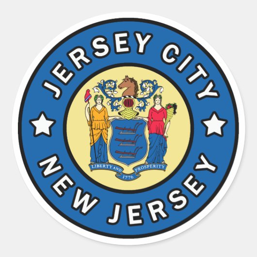 Jersey City New Jersey Ronde Sticker (Voorkant)