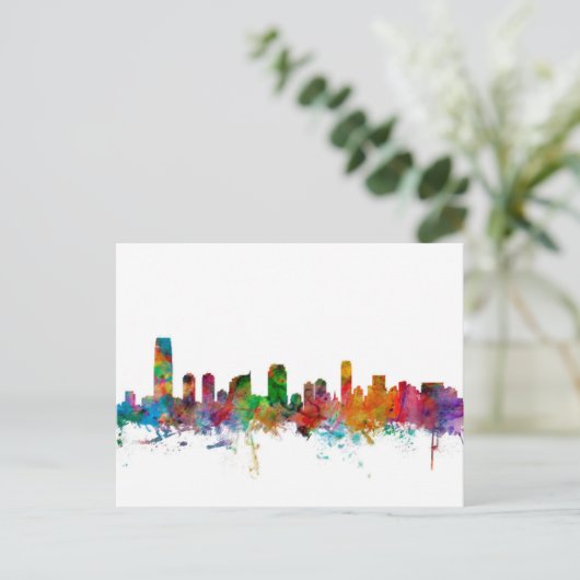 Jersey City New Jersey Skyline Briefkaart (Staand voorkant)