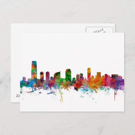 Jersey City New Jersey Skyline Briefkaart (Voorkant / Achterkant)