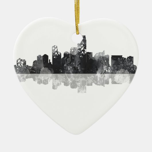 JERSEY CITY, NEW JERSEY SKYLINE KERAMISCH ORNAMENT (Voorkant)
