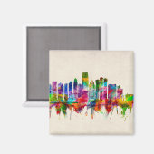 Jersey City New Jersey Skyline Magneet (Voorkant / Achterkant)