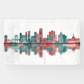 Jersey city New Jersey Skyline Spandoek (Horizontaal)