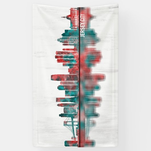 Jersey city New Jersey Skyline Spandoek (Verticaal)