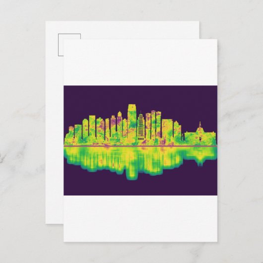 Jersey City New Jersey Skyline Uitnodiging Briefkaart (Voorkant / Achterkant)