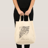 Jersey City NJ Minimalist City Street Map Dark Tote Bag (Voorkant (product))