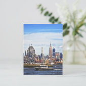 Jersey City NJ - Politieboot door colgate Clock Briefkaart (Staand voorkant)