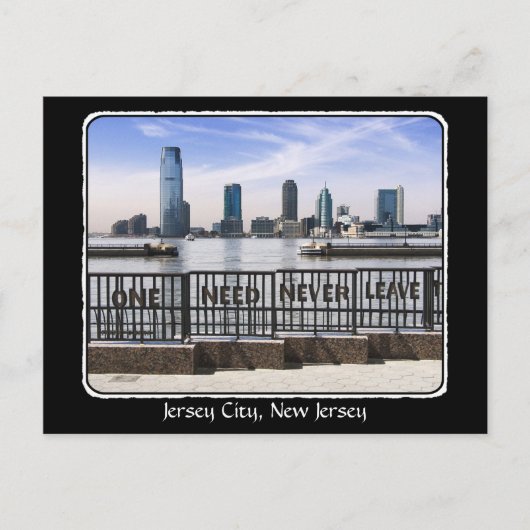 Jersey City Skyline One heeft geen grens nodig Briefkaart (Voorkant)