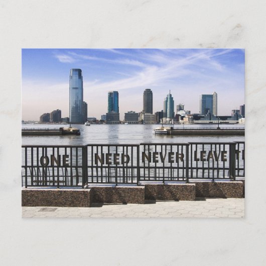 Jersey City Skyline One heeft nooit nodig Briefkaart (Voorkant)