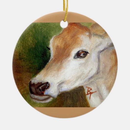 Jersey Cow acoe Ornament (Voorkant)