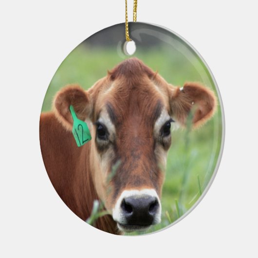 Jersey Cow Keramisch Ornament (Links)