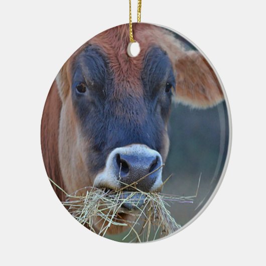 Jersey Cow Keramisch Ornament (Links)