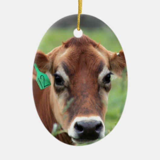 Jersey Cow Keramisch Ornament (Voorkant)
